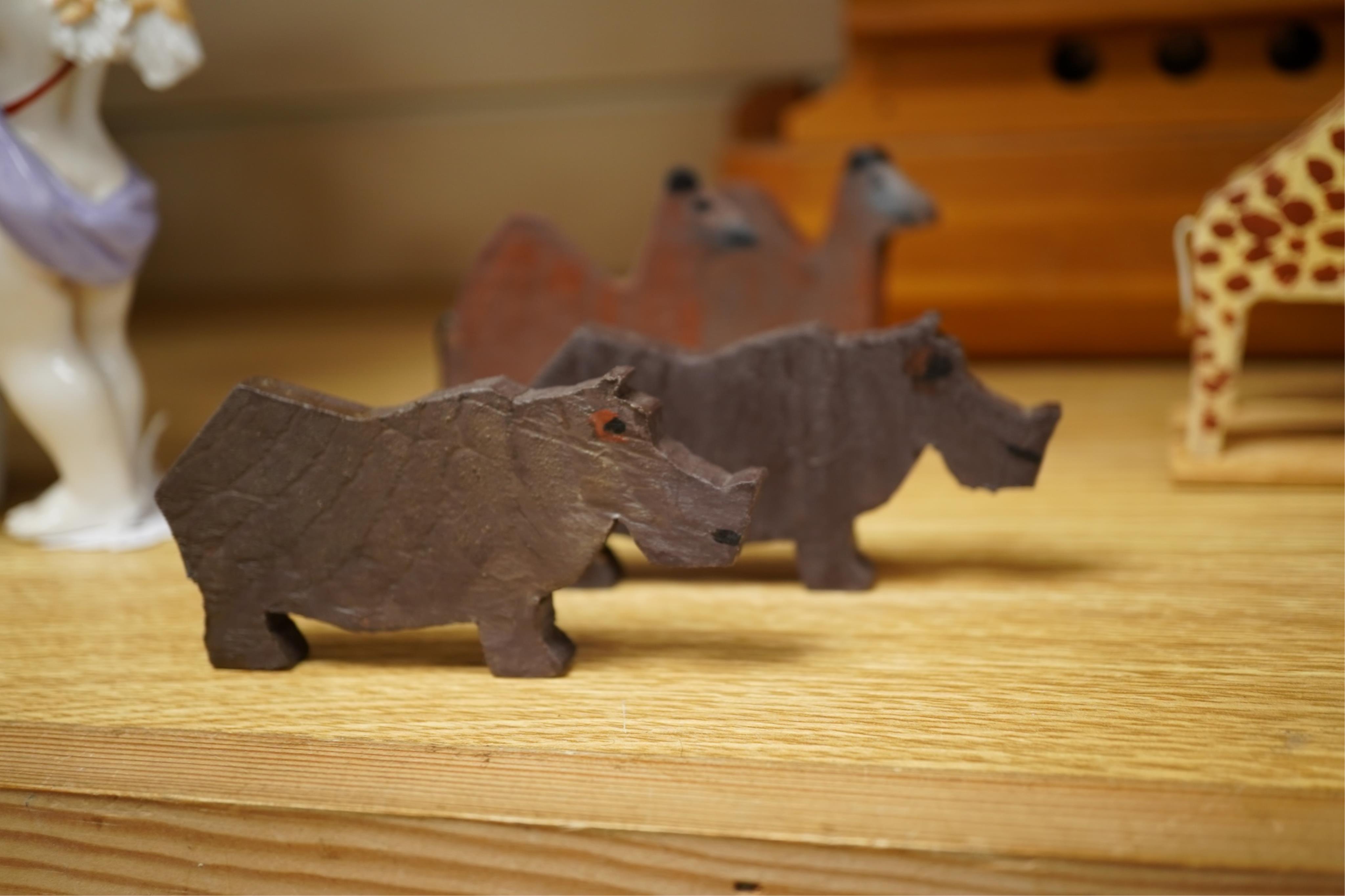 A 20th century Noah’s Ark, and animals, 43cm wide